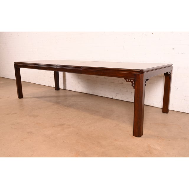 Drexel Drexel Chippendale Mahogany Extension Dining Table, Newly Refinished For Sale - Image 4 of 16