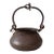 Antique Hand Hammered Copper Hearth Pot With Iron Swing Handle For Sale