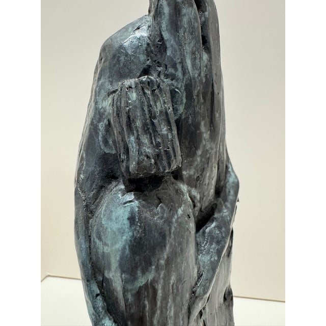 Mid 20th Century Larry Mohr Bronze Abstract Figurative Sculpture on Marble Base | Signed Estate Piece For Sale - Image 12 of 15