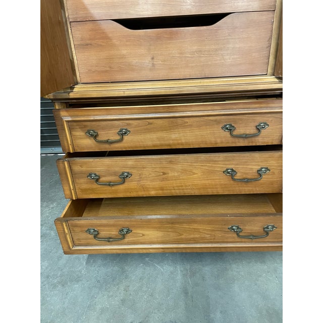 1960s Thomasville Danish Style Antique Tall Chest Dresser From 1963 For Sale - Image 5 of 12