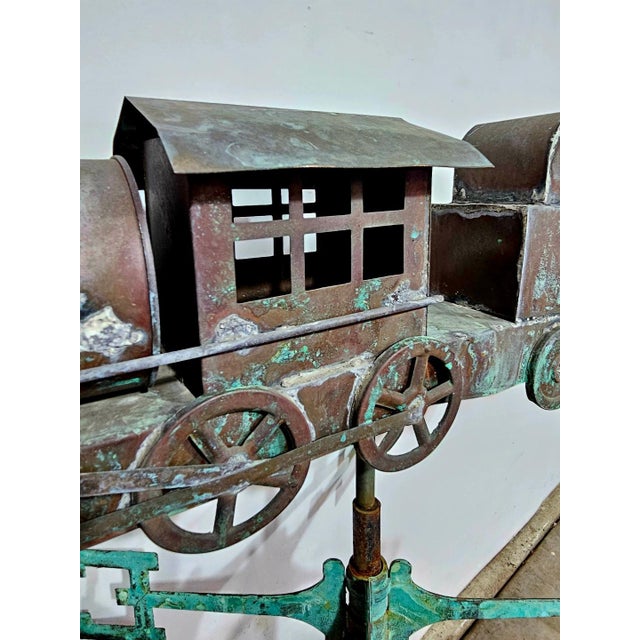 1950s Vintage Copper Locomotive Train Weathervane For Sale - Image 5 of 12