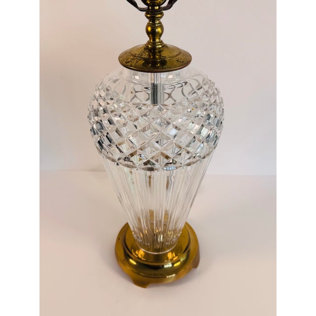 Vintage 1990s Waterford Crystal Belline Table Lamp with Brass Accents Add a touch of timeless elegance to your home with...