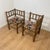 20th Century Corner Chairs in Turned Wood with Bobbins and Fabric Seats, 1950s, Set of 2 For Sale - Image 3 of 14