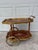 Traditional Mid-Century Traditional Wood and Brass Tea Cart With Floral Detail For Sale - Image 3 of 14