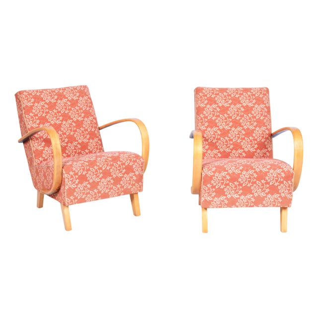 Set of Vintage Art Deco Armchairs by J. Halabala for Up Závody, Czech, 1930s , Set of 2 For Sale