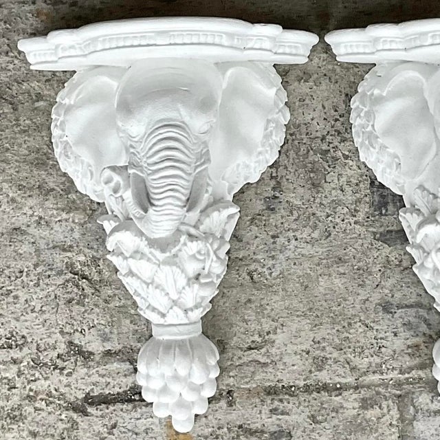 Vintage Boho Elephant Brackets - a Pair For Sale - Image 12 of 13