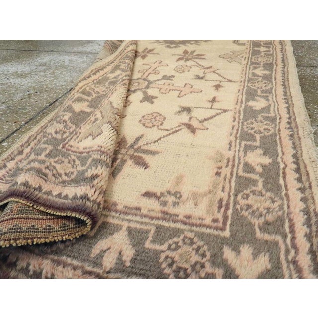 Galerie Shabab Collection Mid-20th Century Handmade Turkish Oushak Runner For Sale - Image 10 of 10