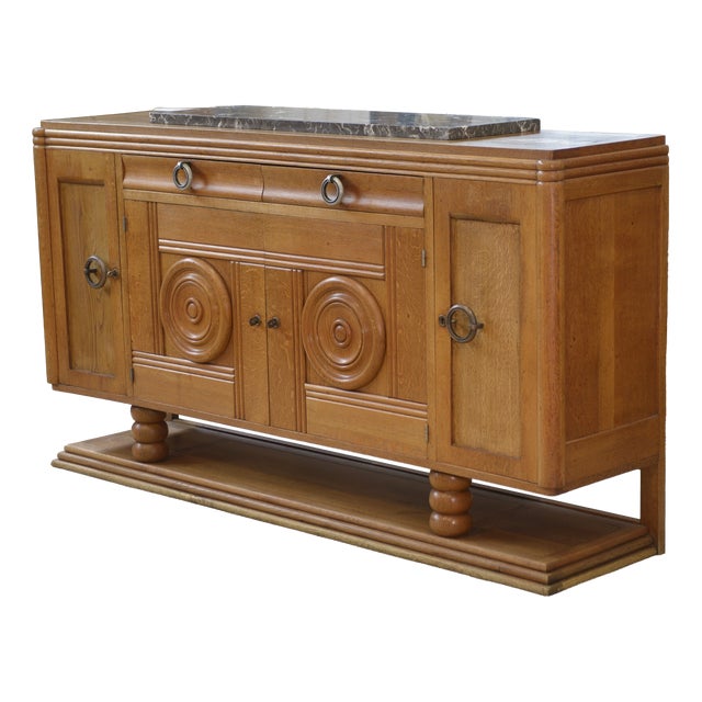Oak Buffet in the style of Charles Dudouyt, 1930s For Sale