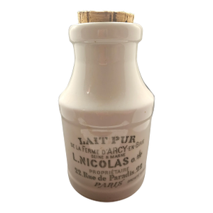 Vintage Lait Pur De La Ferme d'Arcy-en-Brie VTG Porcelain Milk Bottle, Paris