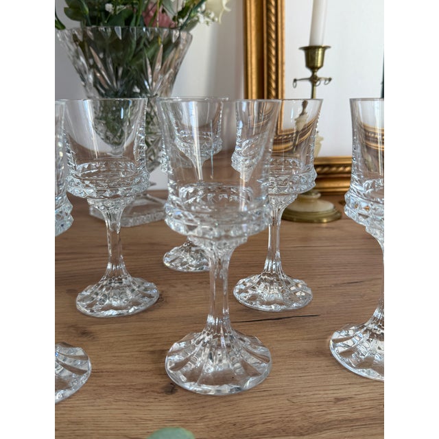 Vintage Crystal Wine Glasses, Set of 6, in Very Good conditions. Designed 1950 to 1959