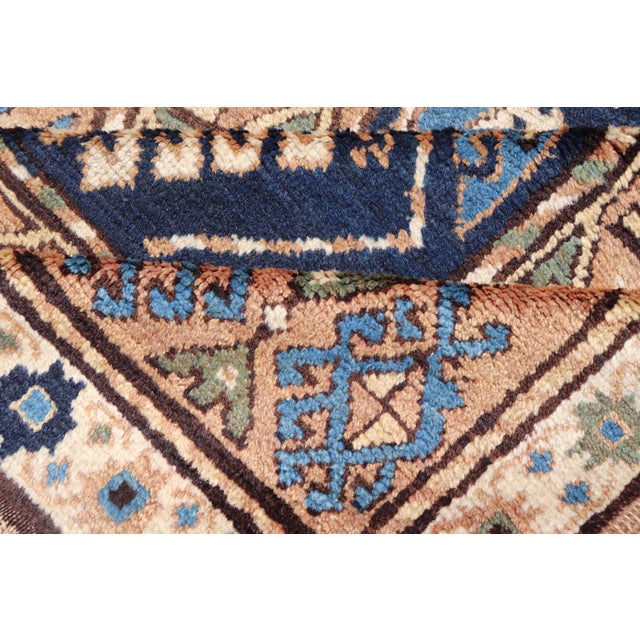 Antique Blue Kazak Gallery Rug, Hand-Knotted Wool, Caucasus 3'10 X 9'8 For Sale - Image 11 of 12