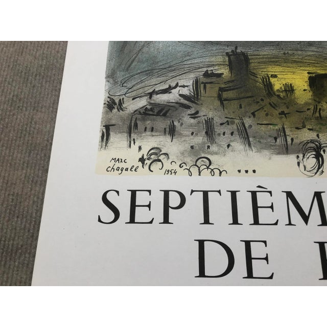 Marc Chagall the Bluebird (L'Oiseau Bleu) 30" X 20" Lithograph 1968 Modernism Gray, Blue, Green Bird, Flowers For Sale - Image 10 of 11