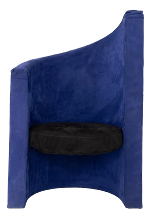 Blue and Black Velvet Armchair, 1970s