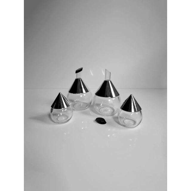 Postmodern Vintage Condiment Set in Chrome, 1980, Set of 4 For Sale - Image 3 of 6
