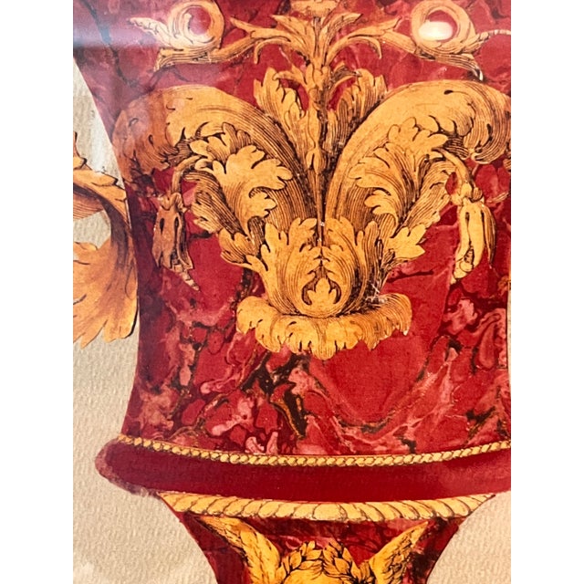 Vintage Neoclassical Floral Urn Framed Art Print Signed Farespi 17x32 For Sale - Image 10 of 10