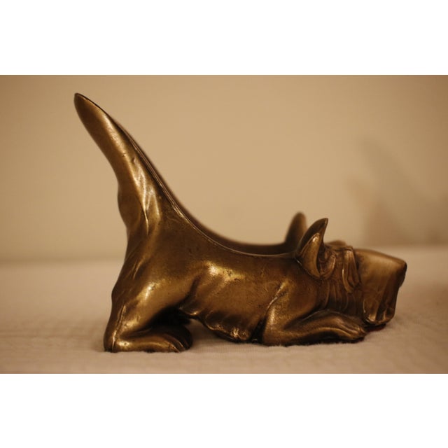 Brass 1930s Ronson Solid Brass Dog Pipe Rests - Scottie & Hound - Pair For Sale - Image 8 of 18