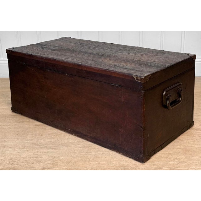 Antique Large Primitive Wood Machinist Chest Tool Box For Sale - Image 12 of 13