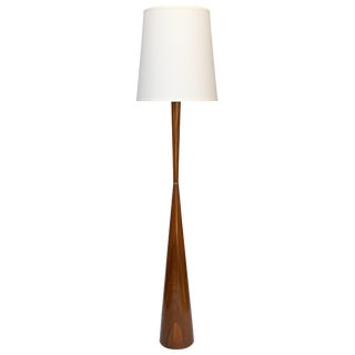 Walnut Hourglass Floor Lamp in the Manner of Raymond Pfenning For Sale