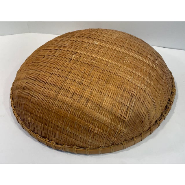 Textile Vintage Woven Winnowing Basket For Sale - Image 7 of 8