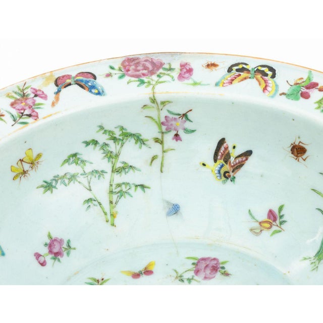 Chinese Famille Rose Porcelain Punch Bowl For Sale - Image 4 of 8