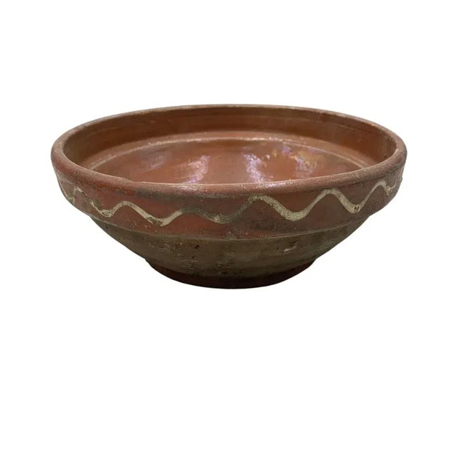 Rustic Vintage Hungarian Folk Art Decorative Bowl For Sale - Image 3 of 6