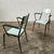 Chair with a black steel frame, seat and backrest painted turquoise. Manufactured by Vitriform Barcelona, ​​1960s....