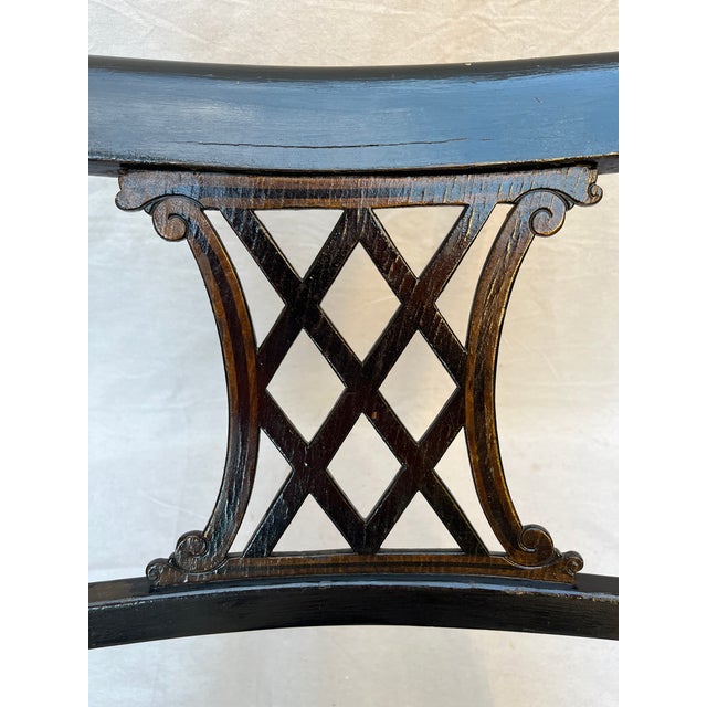 Pyne Hollyhock Chintz Black Neoclassical Armchair For Sale - Image 10 of 16