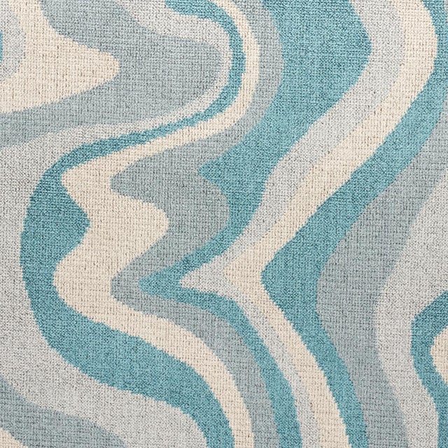 Mid-Century Modern SAMPLE - Schumacher Swirl Velvet Fabric In Mineral For Sale - Image 3 of 4