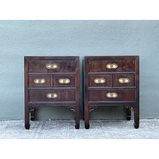 Coffee Vintage Henredon Fretwork Nightstands - A Pair For Sale - Image 8 of 11
