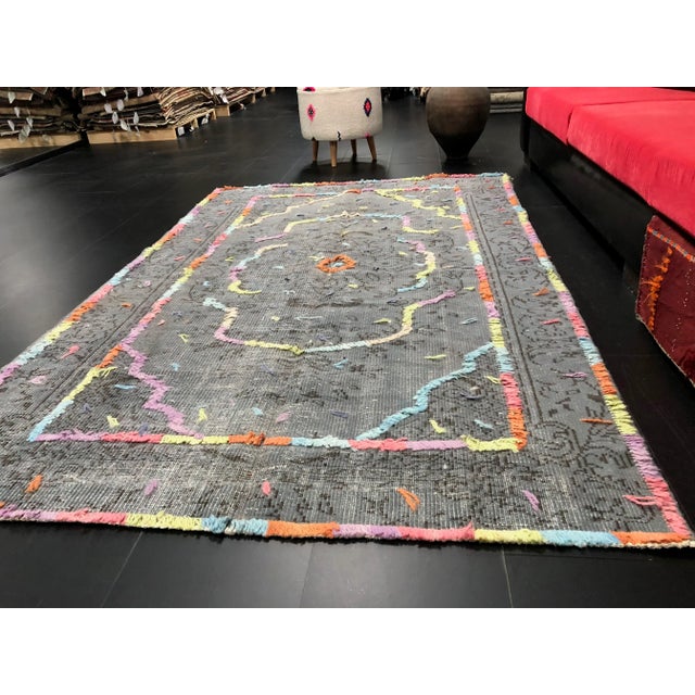 Vintage Pompom Design Turkish Anatolian Rug For Sale In Phoenix - Image 6 of 11