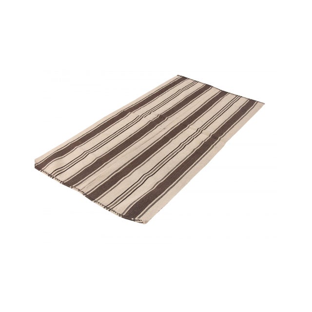 Mid-Century Modern Striped Vintage Wool Kilim Rug - 3`1" X 6`0" For Sale - Image 3 of 6