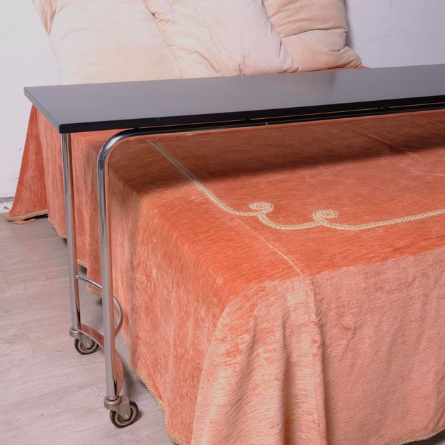 Serving Trolley for Double Bed Console with Wheels, Italy, 1980s For Sale - Image 6 of 12