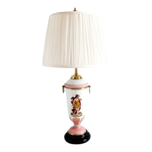 Antique Victorian Late 19th Century Hinks & Sons Opaline Glass Table Lamp