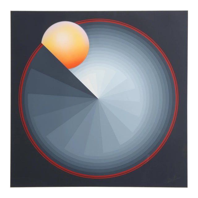 Sun Dial, OP Art Screenprint by Patrice Breteau For Sale