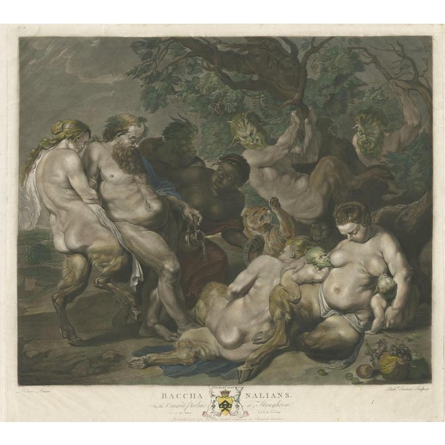Late 18th Century After Rubens, The March of Silenus, 1785, Print For Sale - Image 5 of 5