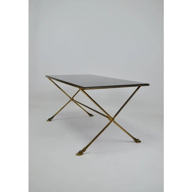 Black Coffee Table with Hoof-Shaped Legs attributed to Maison Jansen For Sale - Image 8 of 13