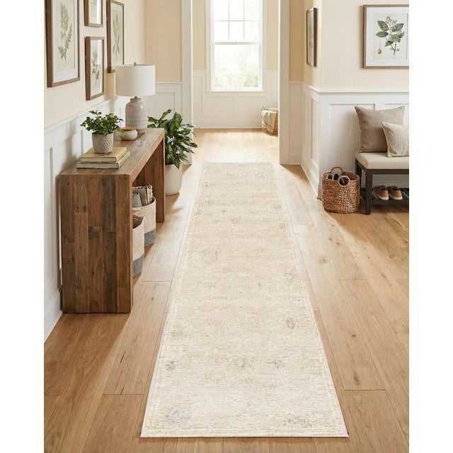 2020s Pasargad Home Oushak Beige Wool Area Rug- 3' 0'' X 14' 3'' For Sale - Image 5 of 5