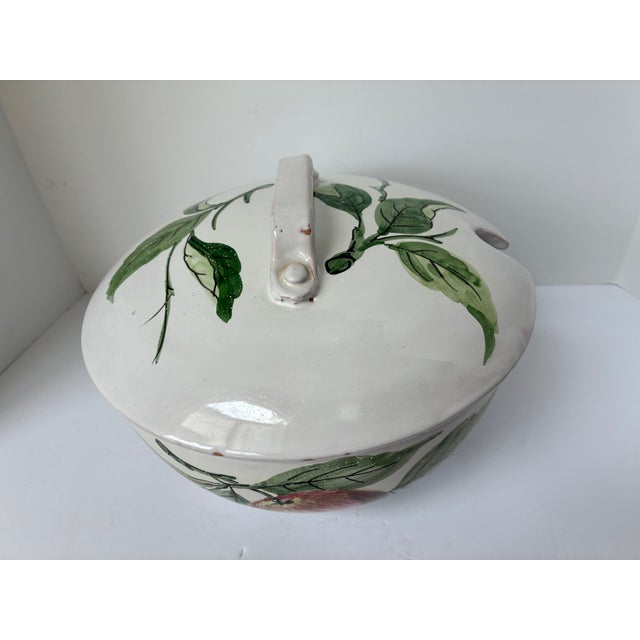 Vintage Hand-Painted Italian Farmhouse Ceramic Pottery Large Soup Tureen | Made in Italy For Sale - Image 6 of 16
