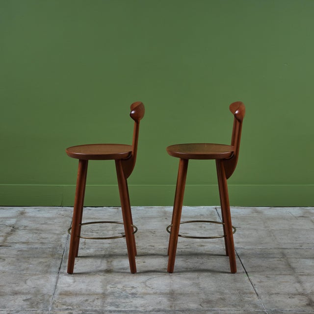 1960s Pair of Kurt Østervig Bar Stools for Brande Møbelindustri For Sale - Image 5 of 12