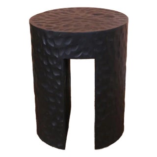 Seva Round Oak Wood Side Table For Sale