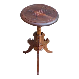 Antique Walnut Victorian Eastlake Occasional Table Gothic Plant Stand Bust Stand
