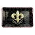 Late 20th Century Hand Painted Fleur De Lis Glass Platter – Black, Gold & Red Rectangular Serving Tray For Sale