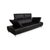 Leather Three-Seater Black Manual Function Sofa by Koinor Volare For Sale - Image 5 of 15