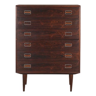 1960s Danish Six Drawer Highboy Dresser in Brazilian Rosewood For Sale