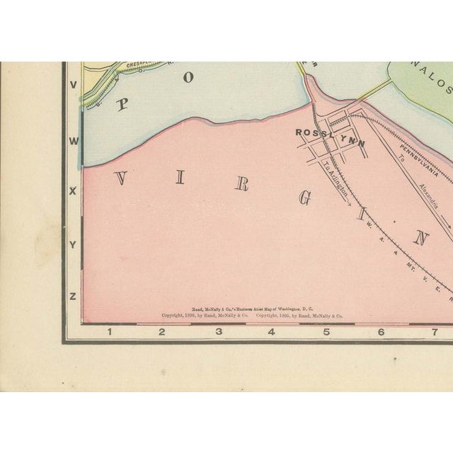 Black Antique Map of Washington, D.C., The Nations Capital from Rand McNally, 1899 For Sale - Image 8 of 12