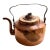 Antique Hammered Copper Kettle With Iron Swing Handle For Sale