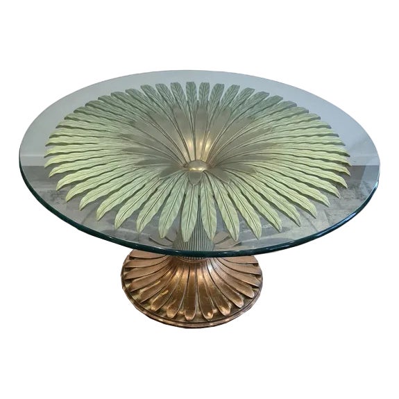 Round Italian Carved Wood Dining Table For Sale