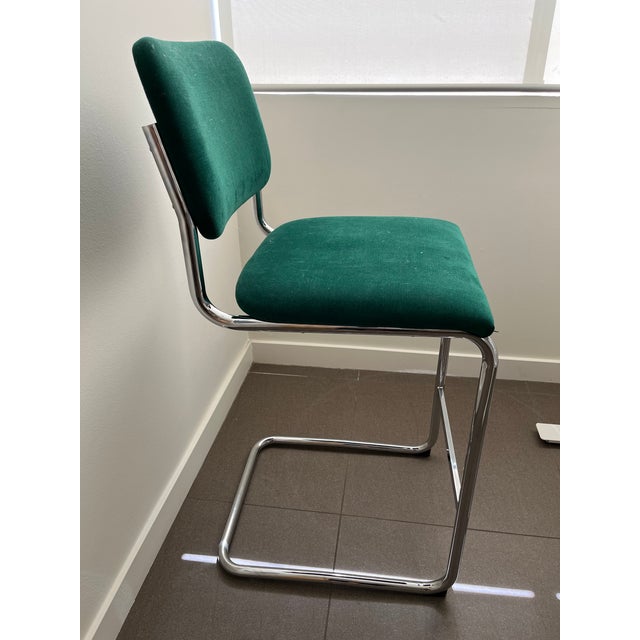 Mid-Century Modern Knoll Cesca Upholstered Bar Stool For Sale - Image 3 of 5