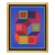 Late 20th Century Xico 4 Geometric Abstract Blue Silkscreen Victor Vasarely For Sale