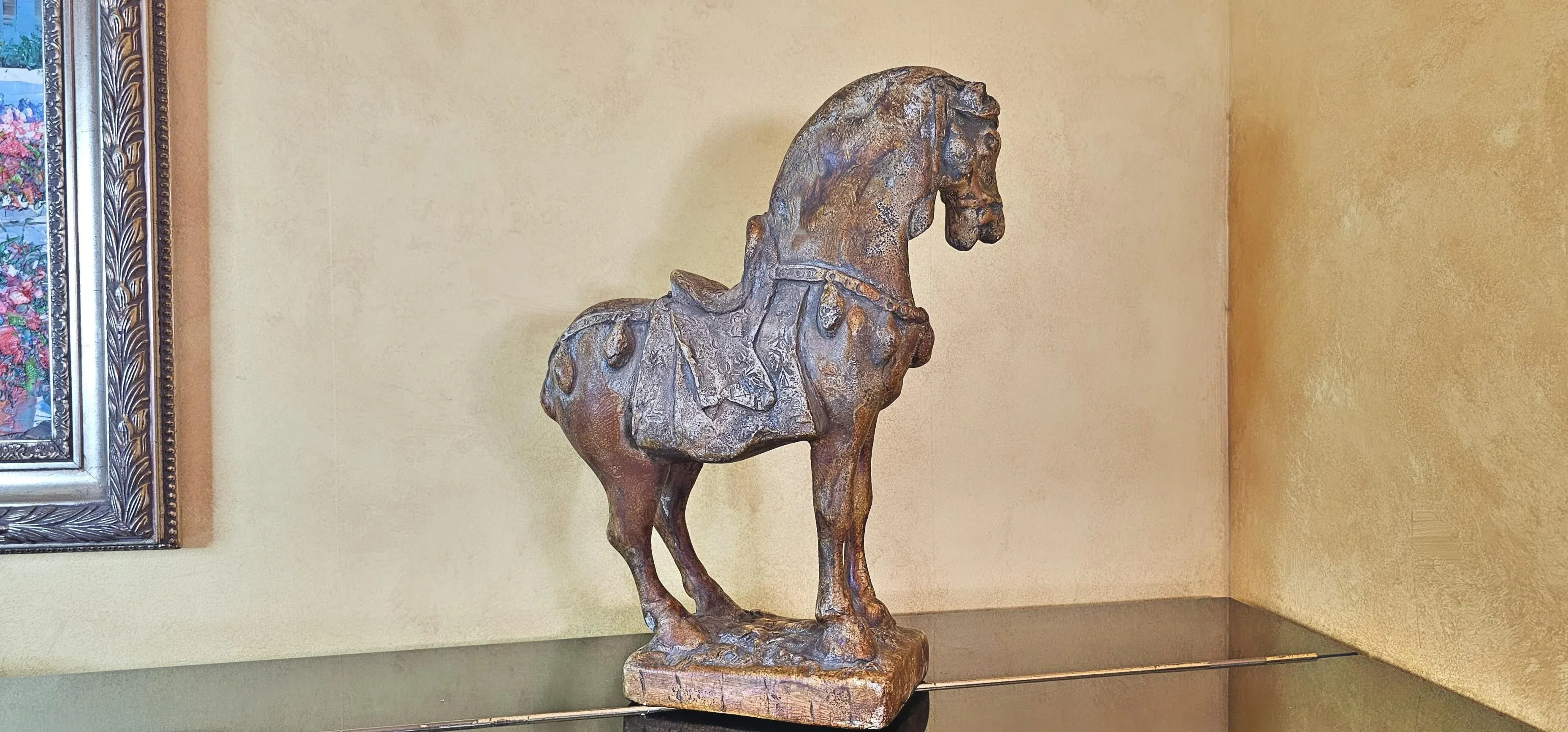 Attila Tivadar's Cast Stone Horse Sculpture, Original Repro of the